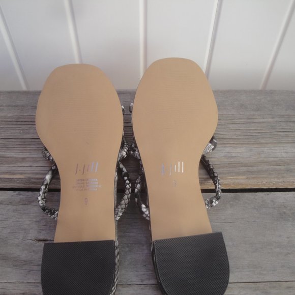 J Jill Flat Sandals Leather Animal Print Snakeskin Shoes NEW without tags 9 - Picture 6 of 7